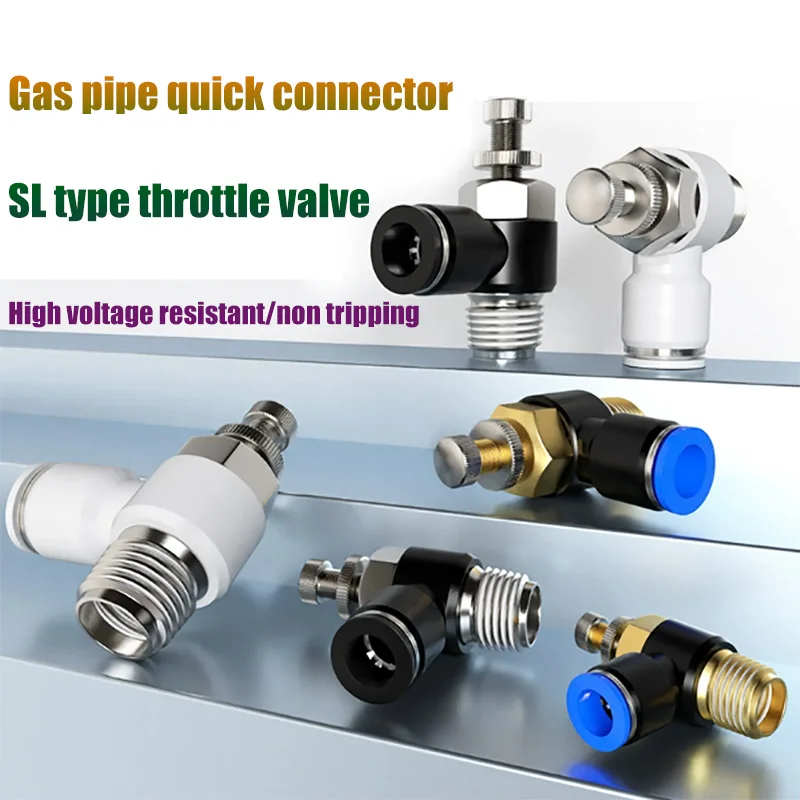 

Gas Pipe Quick Connector Speed Control Switch Regulating Valve Throttle Valve SL 6 8 01 02 M5 Pneumatic Adjustable Cylinder