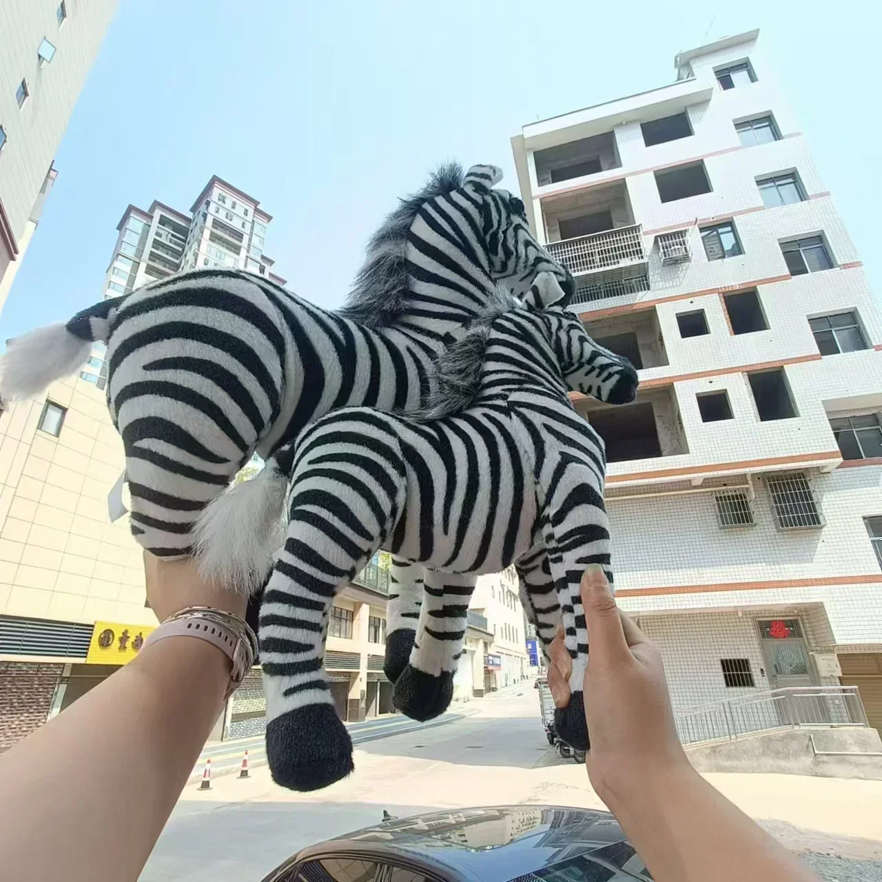 

Zoo 30~60cm Pretty Standing Zebra lively Simulated Stuffed Animals can ride model Kids mount decorat Plush doll baby toy gift