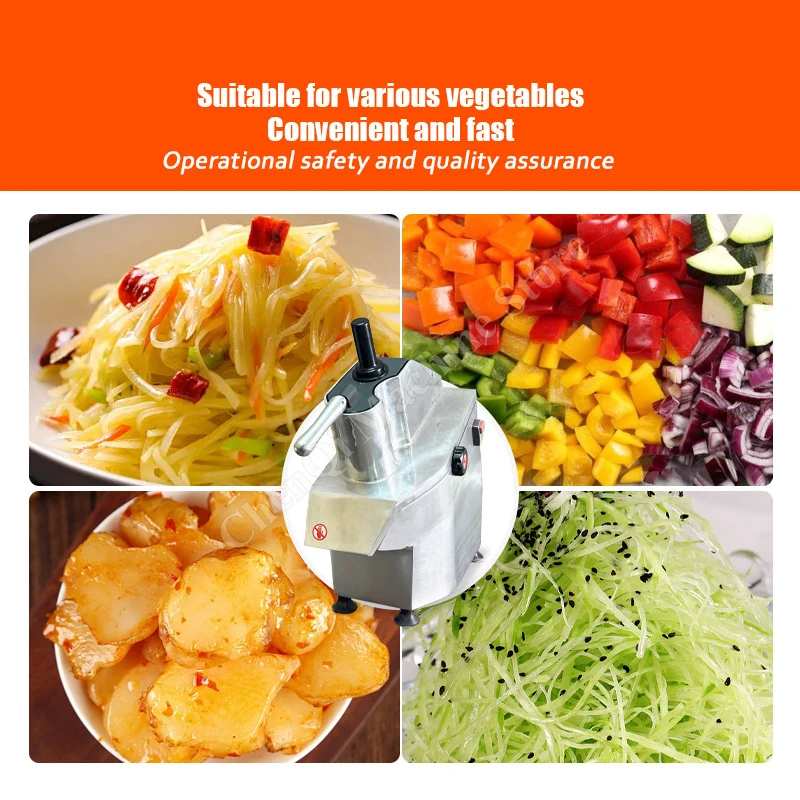 قطاعة خضراوات كهربائية من الفولاذ المقاوم للصدأ تجارية متعددة الأغراض لإعداد خضروات الفواكه قطاعة خضراوات أوتوماتيكية