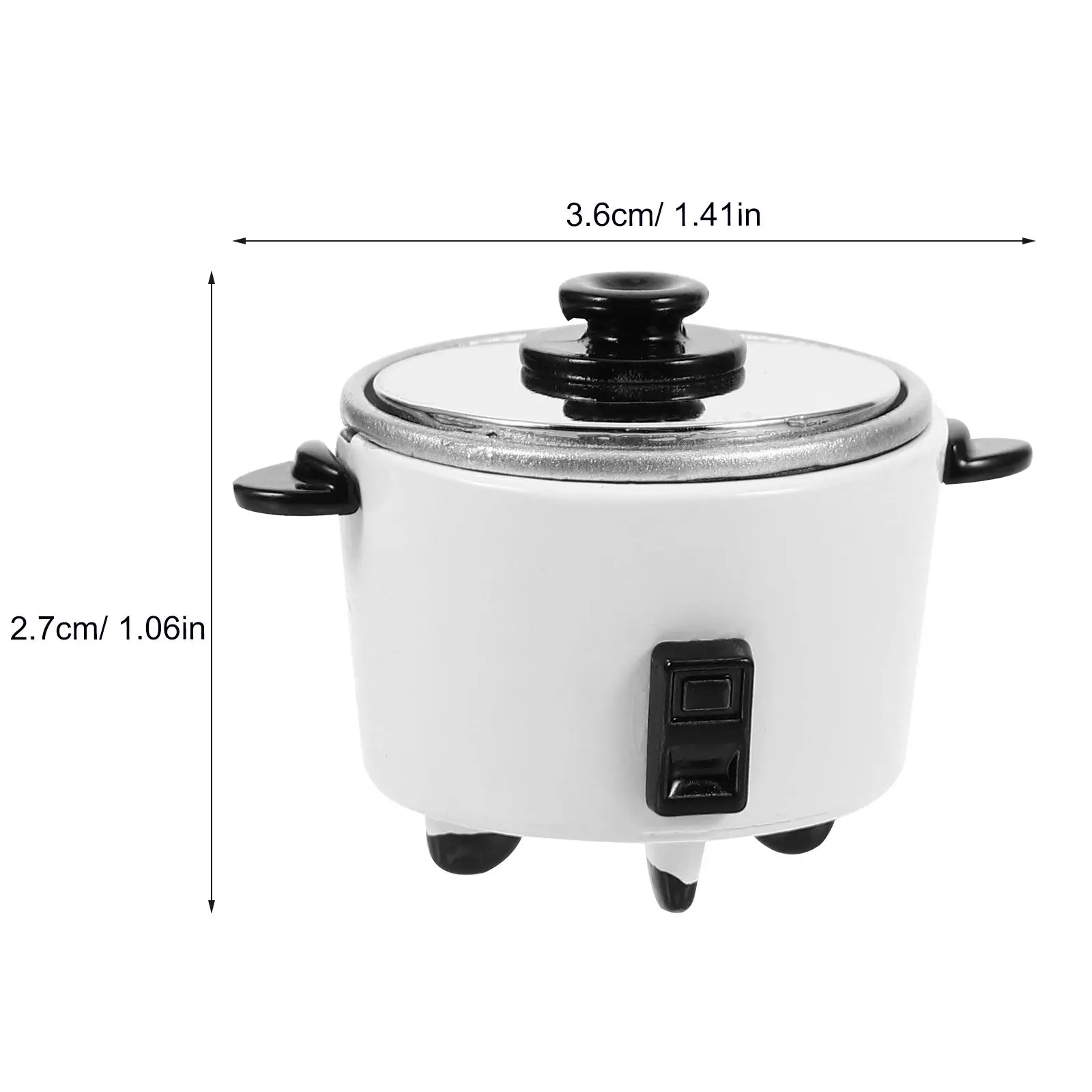 Miniature Rice Cooker Small Metal Electric Cooker Prop Mini House Kitchen Decoration Realistic Pretend Play Supplies view 2