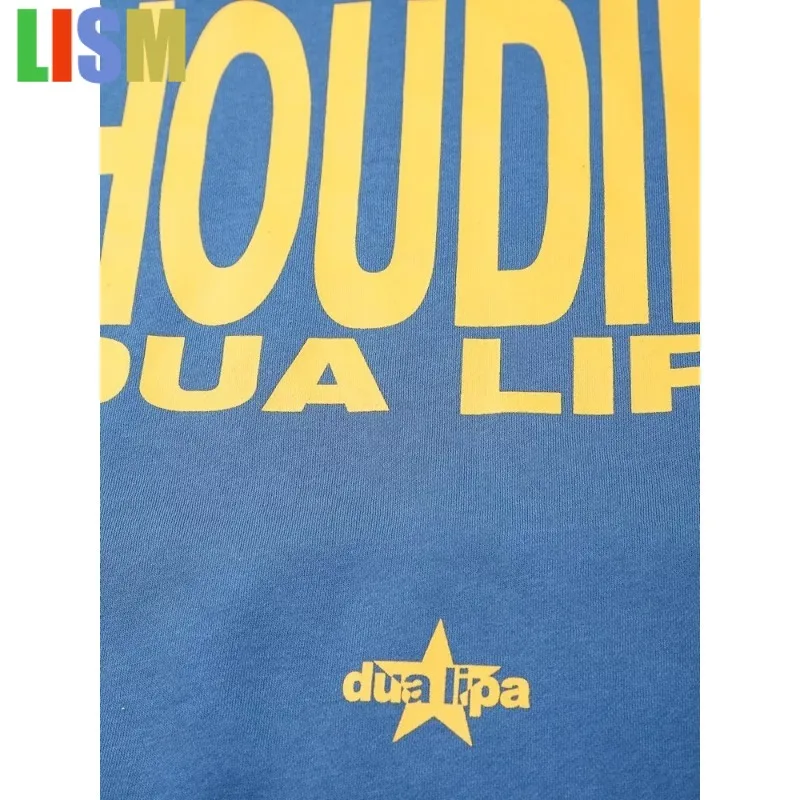 LISM Winter Ladies Hoodie Casual Loose Fit T-shirts Blue Letter Print Hoodies 2025 Y2k Sweat-shirt Long Sleeve Fall T-shirts
