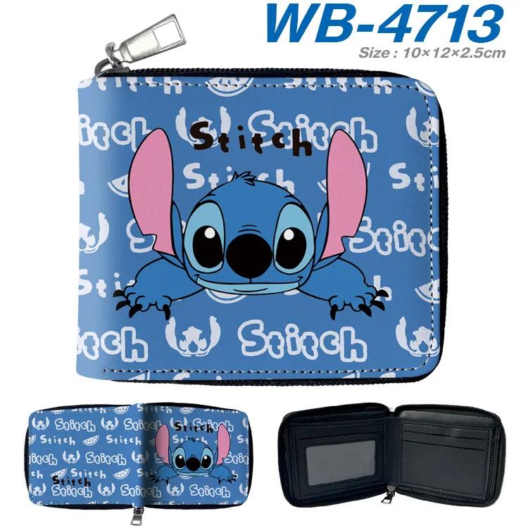 Disney Lilo & Stitch Zip Women's Short Wallet Children Mini PU Leather Cute Stitch SpiderMan Multifunctional Card Holders Gifts