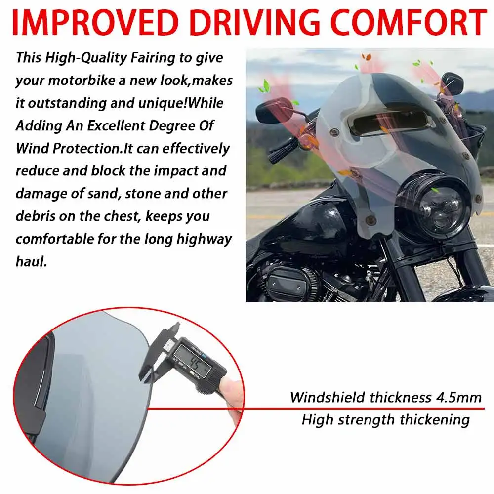 Motorcycle Part Windshield/Windscreens/Wind Deflectors Light Somked For Harley Road King Special FLHRXS 2021 2022 2023 2024 2025