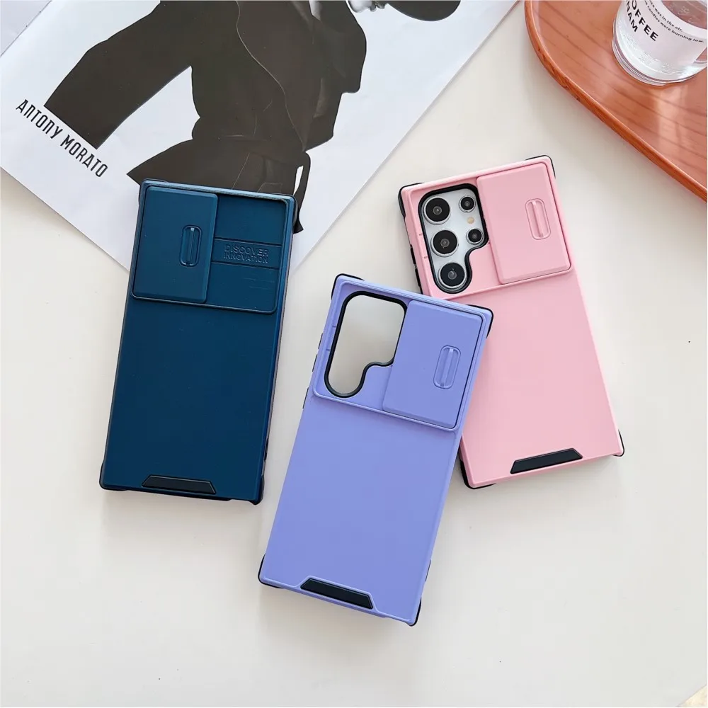 Heavy Duty Slide Camera Protector Case For Samsung S25 S24 S23 S22 S21 Plus Ultra FE A16 A06 Z Flip 6 ZFold 5 4 A35 A54 Note 20