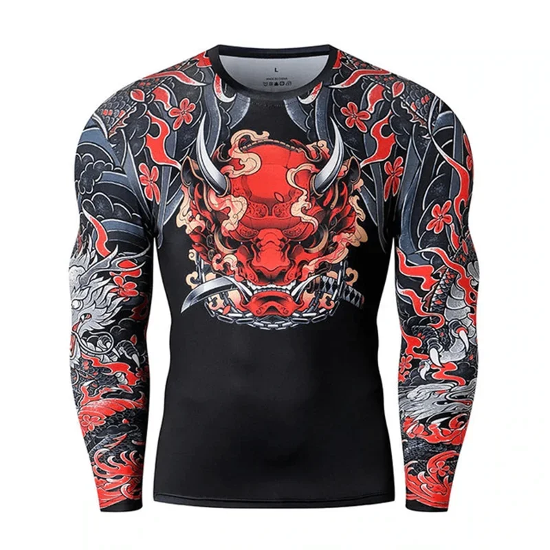 Mens Summer Autumn Casual 3D Print Long Sleeve T Shirt Black O Neck Slim Fit Male Graphics Tees Top Hombre Ropa Fitness Tshirt