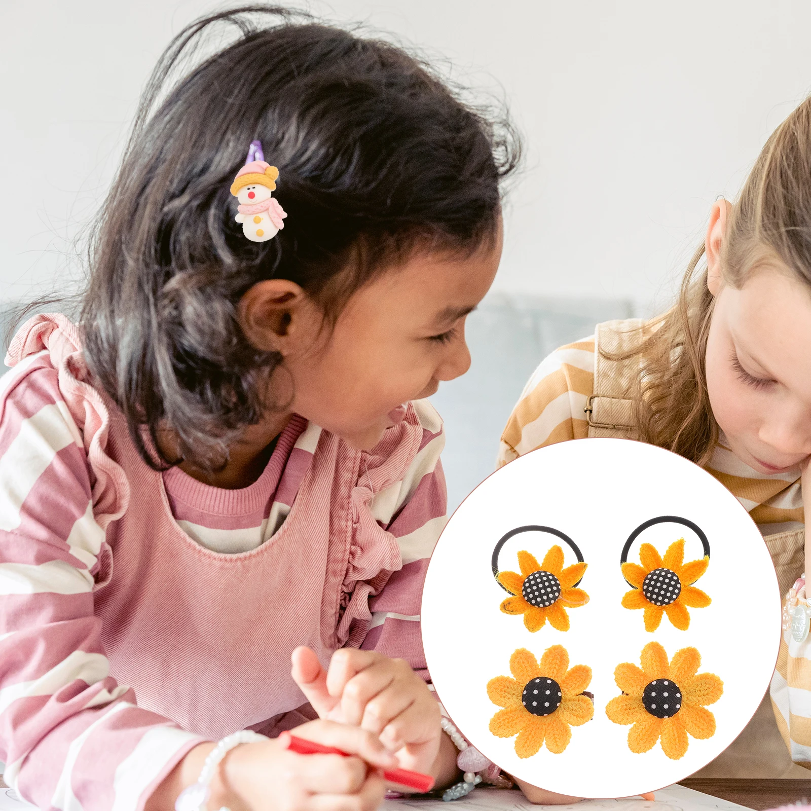

4pcs Sunflower Hair Accessories Girls Hair Clip Baby Hairpin Kids Bright Hairpin Beach Vacation Everyday Wear Special Occasions