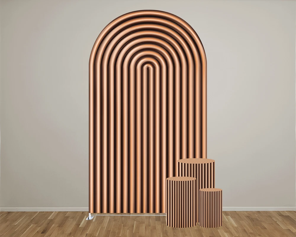 ชุดรูปแบบเส้นยิปซัมสีน้ำตาลฝาครอบแบบโค้ง/ฝาปิดกระบอกสำหรับงานเลี้ยงวันเกิดงานแต่งงานและงานเลี้ยงฉลองทารก