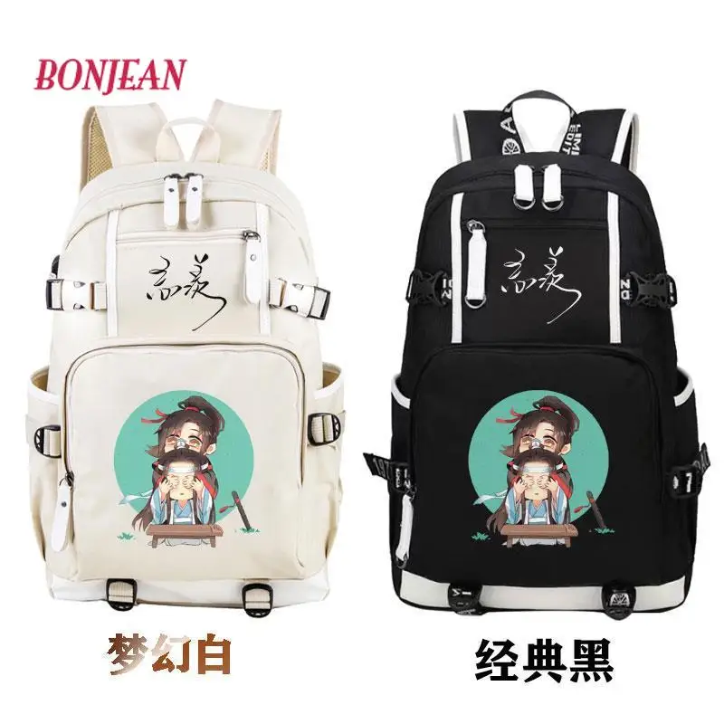 Mochila Anime de grande capacidade, Grão-mestre do cultivo demoníaco Schoolbag, Patriarca Lan WangJi Coelho Wei Wuxian Campus Estilo