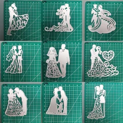 Valentine's Day Couple Metal Cutting Dies for DIY Scrapbooking Decorative Embossing DIY Wedding Paper Cards 2024 New Arrivals