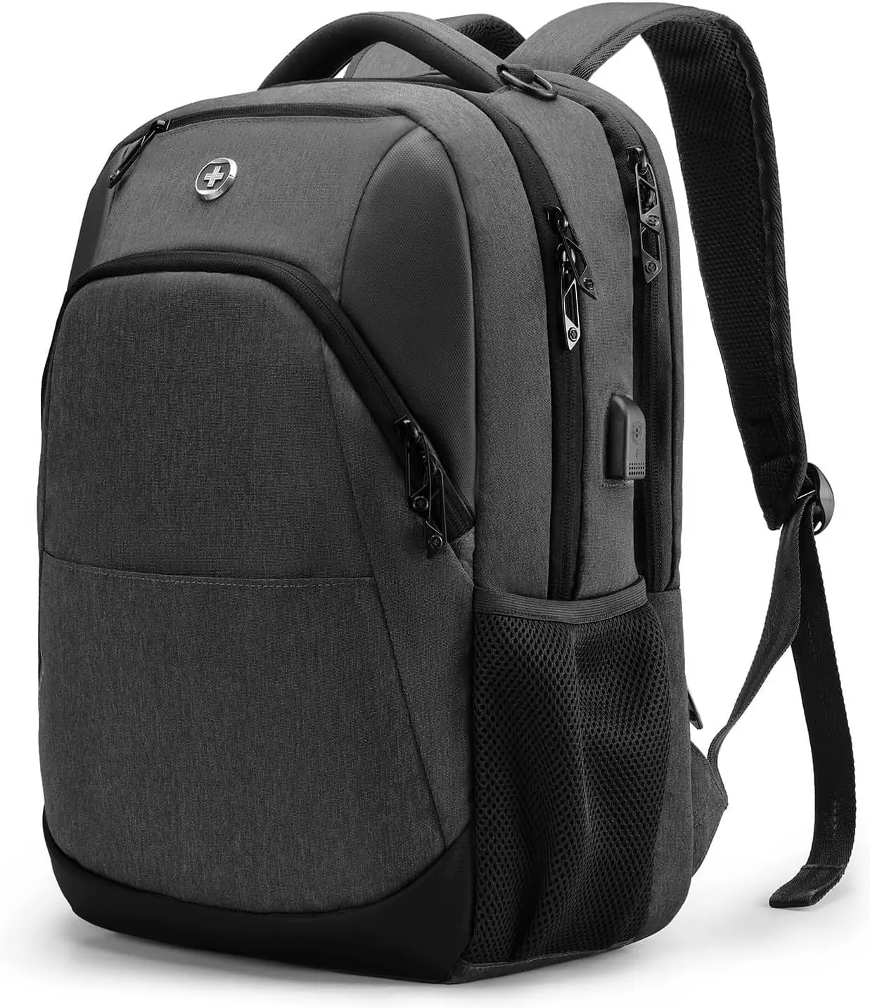 Travel Laptop Backpack with USB Charging Port, Fits 16 Inch Notebook, Grey