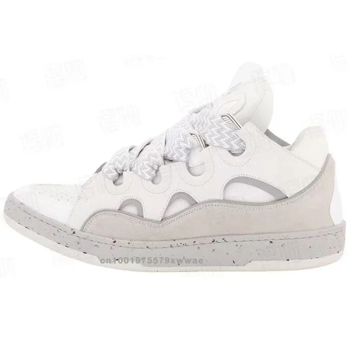 Heren Dames Chunky Lace-Up Skate Sneakers, Casual schoenen met dikke zool, Gevlochten veters Modieuze sneakers voor dagelijks gebruik, Streetwear