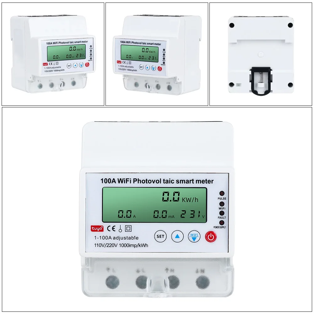 4P Tuya WiFi single-phase 100A Bi-directional Smart energy metering over-under voltage intelligent leakage protection Smart Life