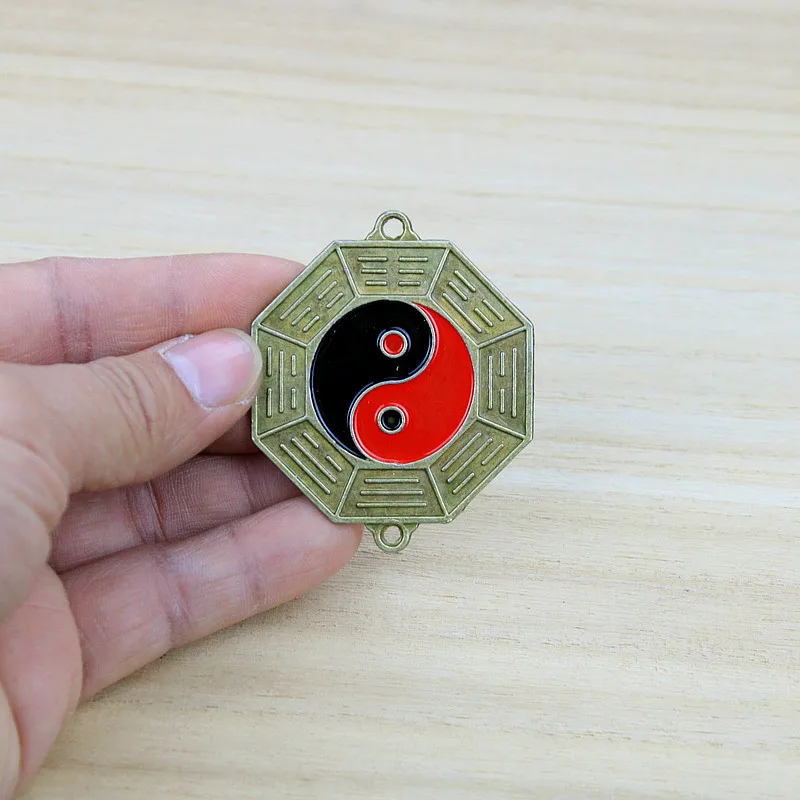 Chinese Fengshui Mirror 5cm Small Bagua Mirror Metal Retro Yinyang Crafts Ornaments Home Wall Decoration Pendant Can Hang