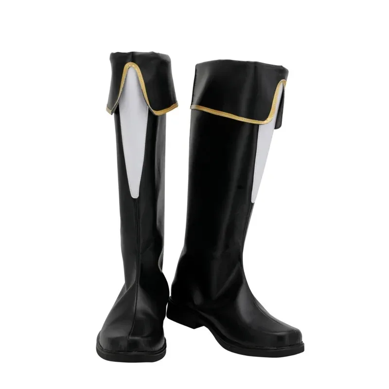 

CyAnime Black Clover Yami Sukehiro, черная обувь для косплея Yami Sukehiro, длинные сапоги, черный парик, карнавальный костюм на Хэллоуин, M17