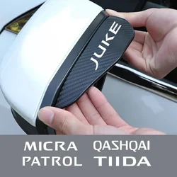 2Pcs Carbon Fiber Car Rearview Mirror Eyebrow Rain Cover For Nissan ALTIMA Juke QASHQAI Leaf X-trail Micra Maxima Patrol NOTE