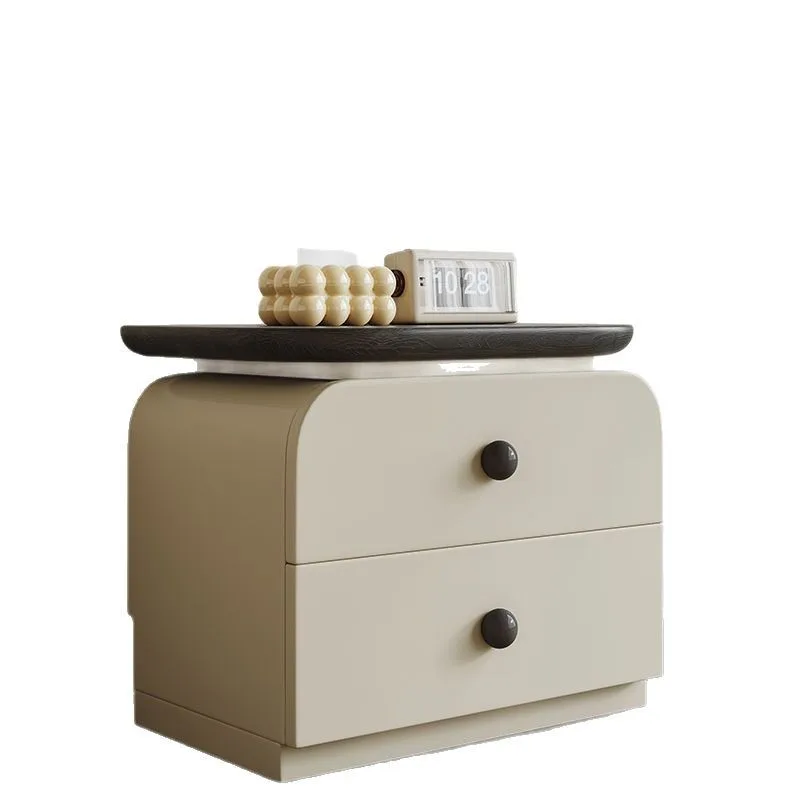 

Small design, creamy medium and ancient, solid wood bedside table, storage cabinet, household bedroom walnut, retro creativity