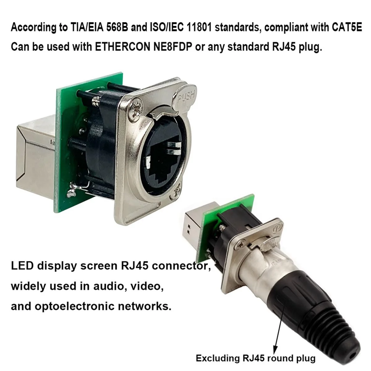 Ethercon Rj45 Chassisaansluiting, D-N8FDP Rj45 Toevoer/Doorgang Paneel Mount Jack,D Serie Cat5 Rj45 Verticale Paneel-Mount Connector