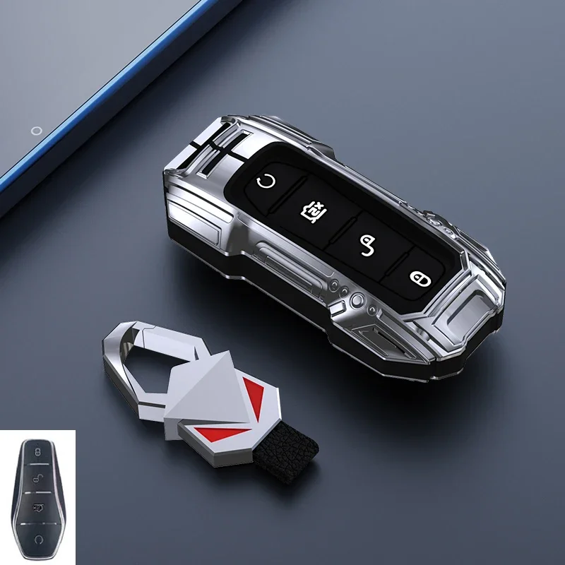 

New Zinc Alloy Car Key Case For BYD Atto3 Han EV Dolphin 4 Buttons Remote Control Protection Full Cover Auto Accessories