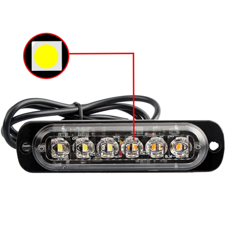 6LED 4LED Car Warning Light Grill Breakdown Light Car Truck Trailer Beacon Lamp LED Amber Side Light 12V - 24V