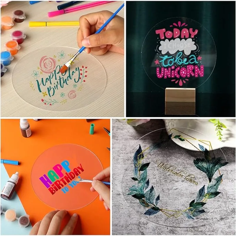 30er-Pack Acryl-Kreisrohlinge, Acrylscheiben nach Maß, Plexiglasplatten, klare Ornamente für Bastelarbeiten, Kunst, DIY-Projekte, Gemälde – Detail 11
