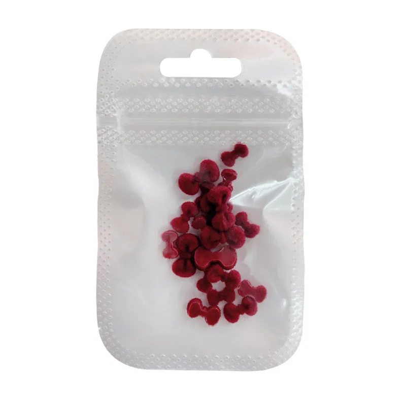 20PCS 3D fluffy Flocking Nail Art Bow Tie Charms Bowknot Accessories Parts For Winter Nail Decoration Design Supplies Material - Image 6