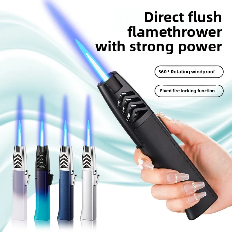 

Strong Large Flame Windproof Lighter, Metal Direct Injection Spray Gun High Temperature Welding Gun Moxibustion Baking Igniter
