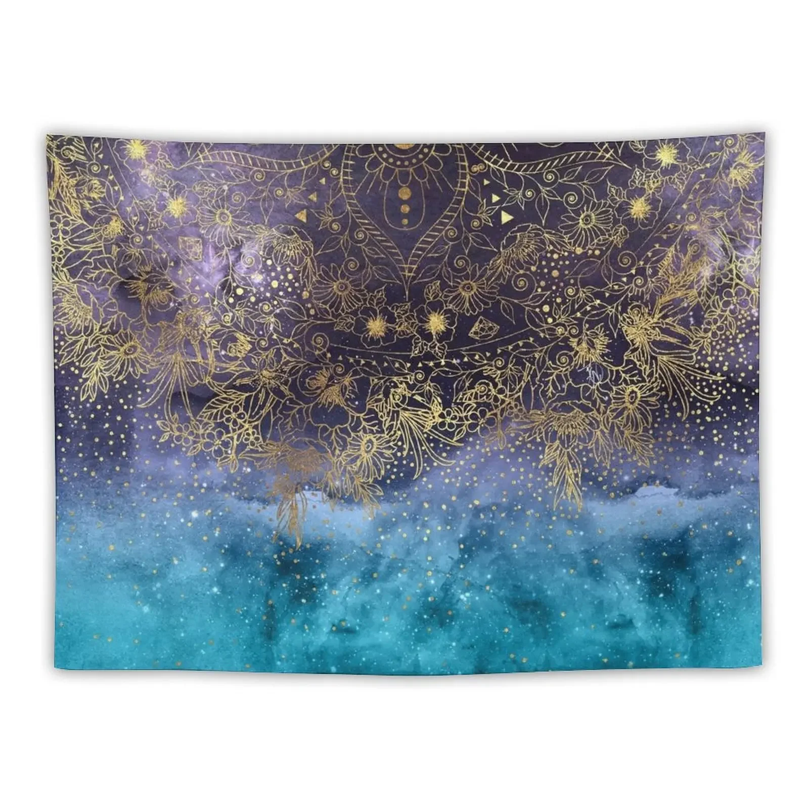 

Gold floral mandala and confetti image Tapestry Bedrooms Decorations Outdoor Decor Cute Room Things Tapestry
