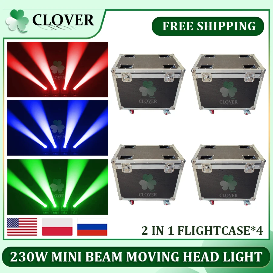 

0 Tax 4Pcs Fly Case For Mini Sharpy 230W Beam 7R Lyre 7R Moving Head Light Beam 230w Sharpy Stage Lights 230W 7R Beam Wash Spot