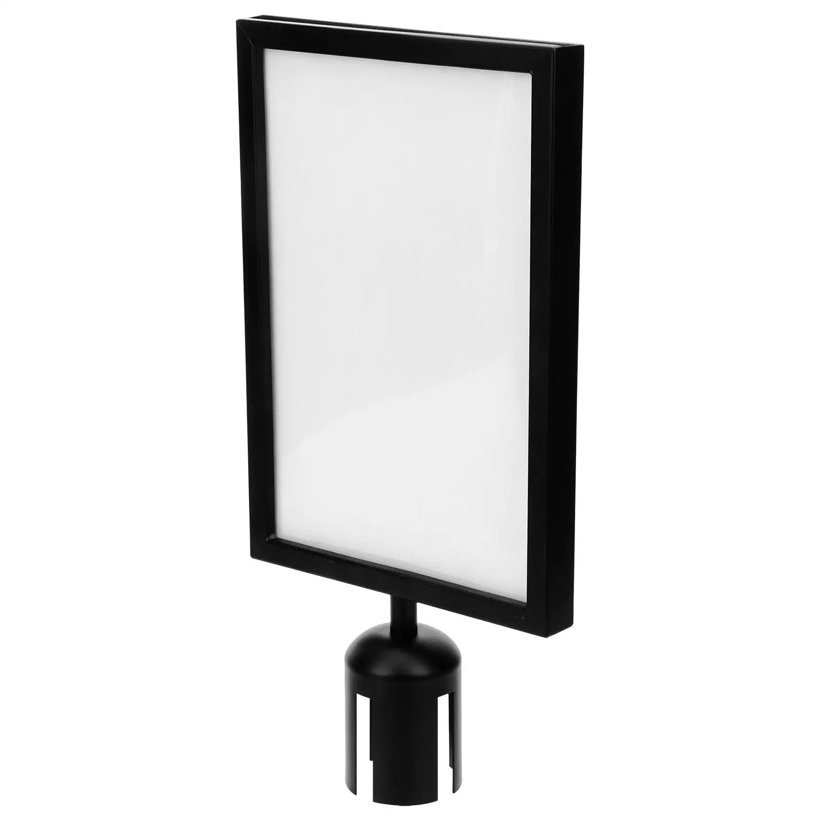 Isolation Column Card Insert Stanchions Sign Holder A4 Vertical Black Stainless Steel Crowd Control Queue Barrier Poster Display