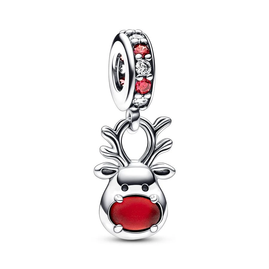 Nuovo ciondolo natalizio in argento Sterling 925 babbo natale renna pupazzo di neve Charm Bead Fit braccialetto Pandora originale regalo di gioielli fai da te