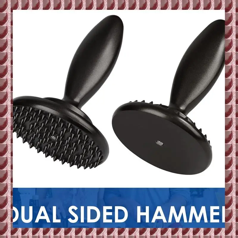 2 Piece Reversible Meat Tenderizer And Pounder 3-In-1 Dual Sided Meat Tenderizer Hamburger Press Patty Maker