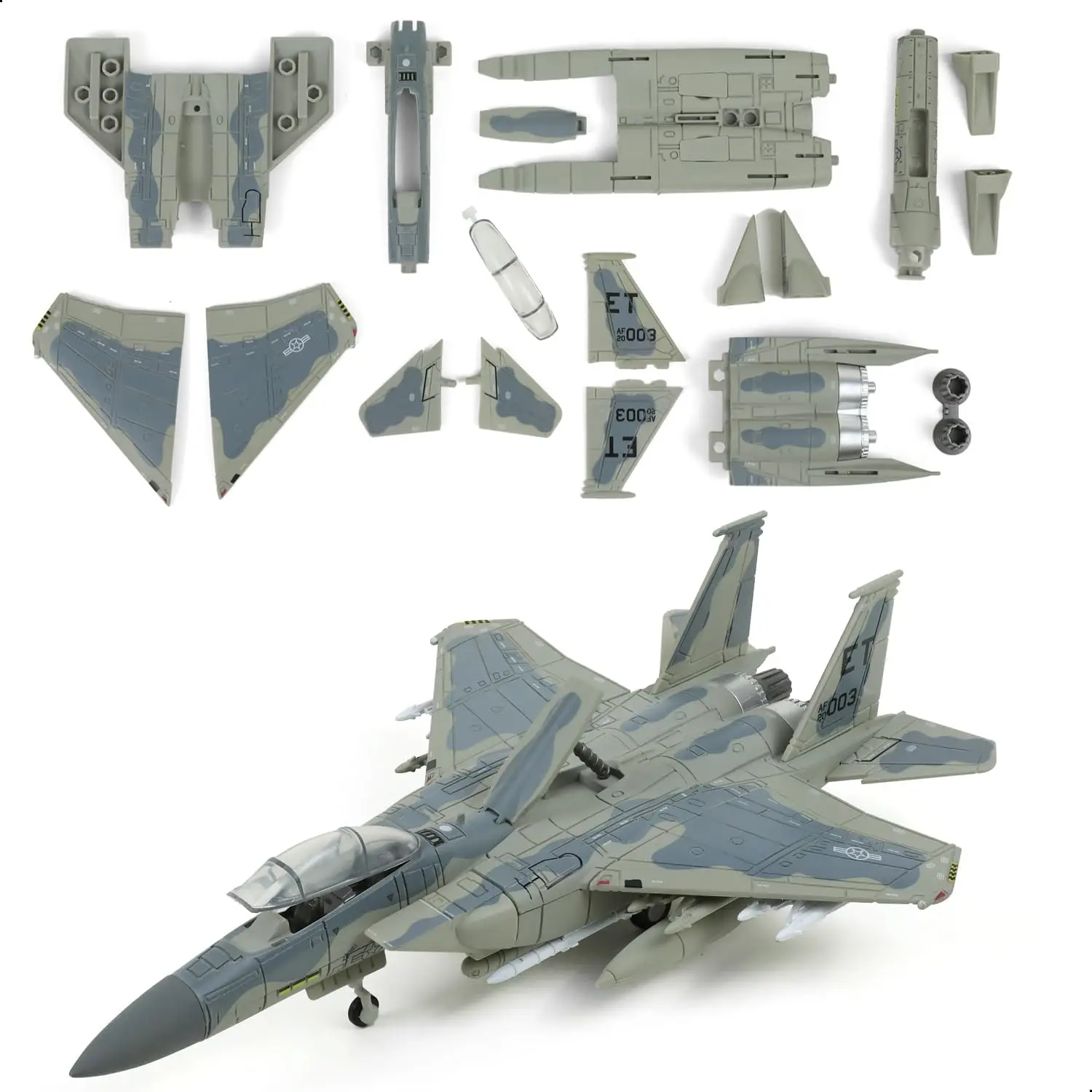1/72 F-15EX Eagle II American Air Force Fighter Jet Easy Snap Build Model Toy Kit F15 Airplane Assembly Model with Stand Gift