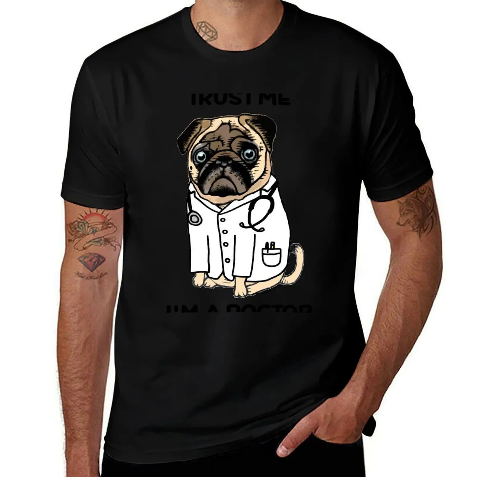 TRUST ME I'M A DOGTOR PUG T-Shirt Breathable Sportswear for Men T-Shirt