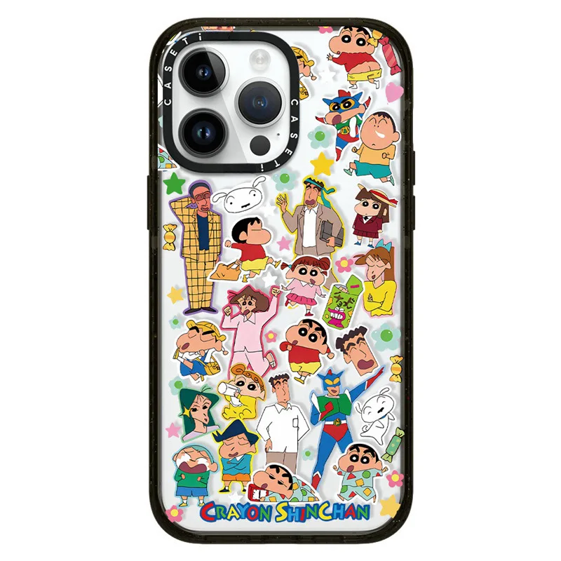 

Crayon Shin-chan IPhone Case for IPhone 16 Pro Max 15 14 13 Plus 12 Pro Cartoon Anime Case for Apple 11 Durable Protective Cover