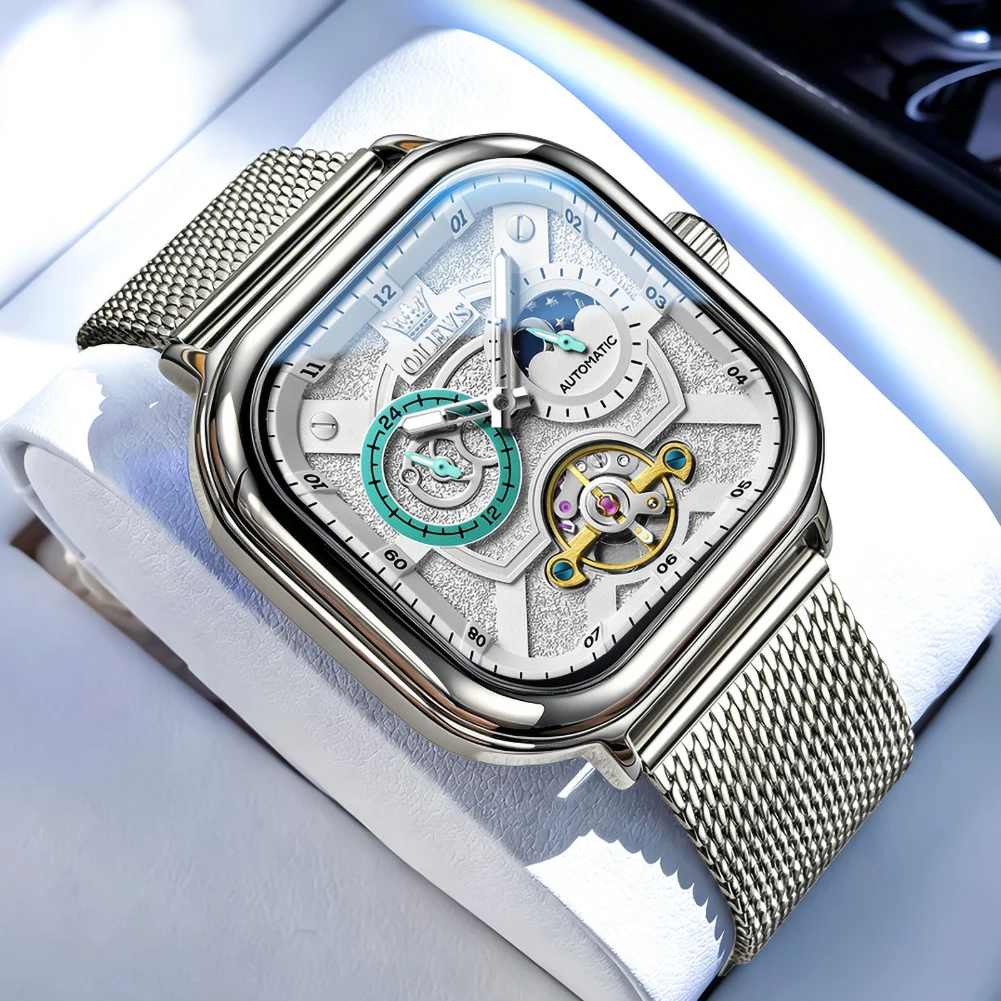 -olevs-men's-automatic-mechanical-watch-square-tourbillon-moon-phase-waterproof-stainless-steel-sports-wristwatch-for-men-gift