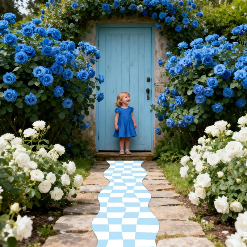 VIKAMA Checkerboard Runner Rug for Wonderland Party Fairytale Theme Wedding Birthday Baby Shower Decor Outdoor Home Decor view 4