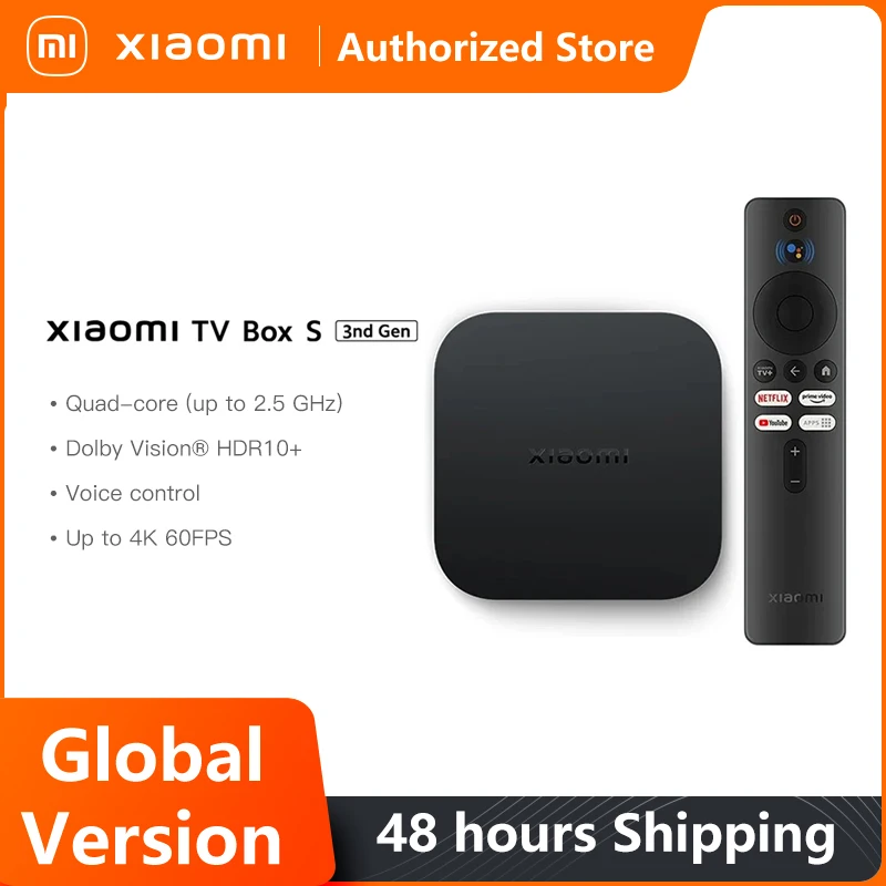 Глобальная версия Xiaomi TV Box S 3-го поколения 4K Ultra HD с Bluetooth 5.2, Wi-Fi 6, 32 ГБ памяти, Google TV, Google Assistant, смарт-медиаплеер