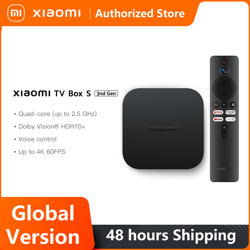  Global Version Xiaomi TV Box S 3rd Gen 4K Ultra HD Bluetooth 5.2 Wifi6 32GB ROM Google TV Google Assistant Smart Media Player