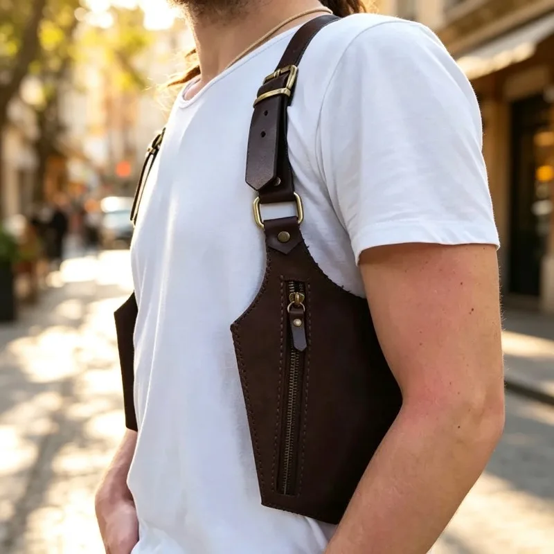 Prop for The Photo Booth Vintage Underarm Crossbody Strap Bag Outdoor Phone Zipper Small Pouch Wallet Travel Hiking Daily