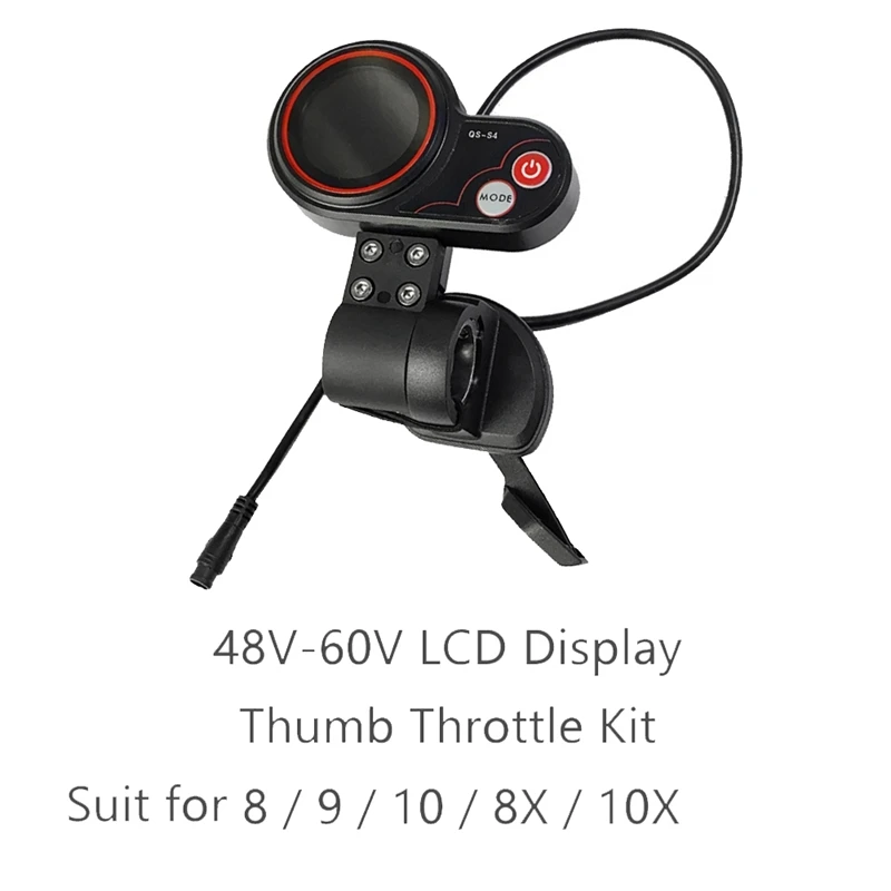 36V-60V QS-S4 Thumb Throttle LCD Display Meter Kit+48V 800W Controller Accessories For Zero 8 9 10 8X 10X Electric Scooter 6PIN