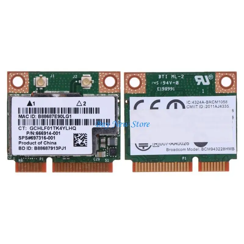 20CE 2.4G/ BT4.0 Mini Tarjeta red inalámbrica doble banda PCIe para BCM943228HMB