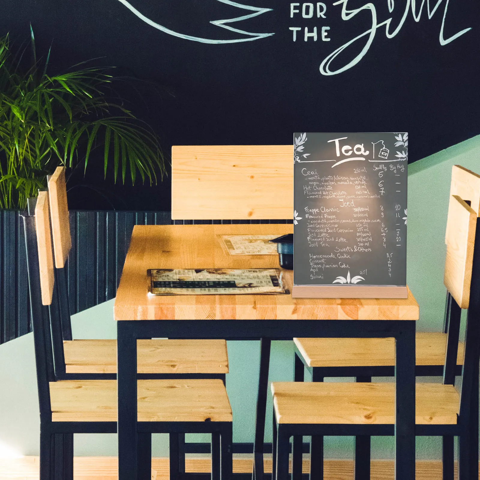 

Acrylic Sign Holder Wood Base Clear Price Display Stand Multi-Function Vertical Store Sign Holder for Supermarket Fruit Price