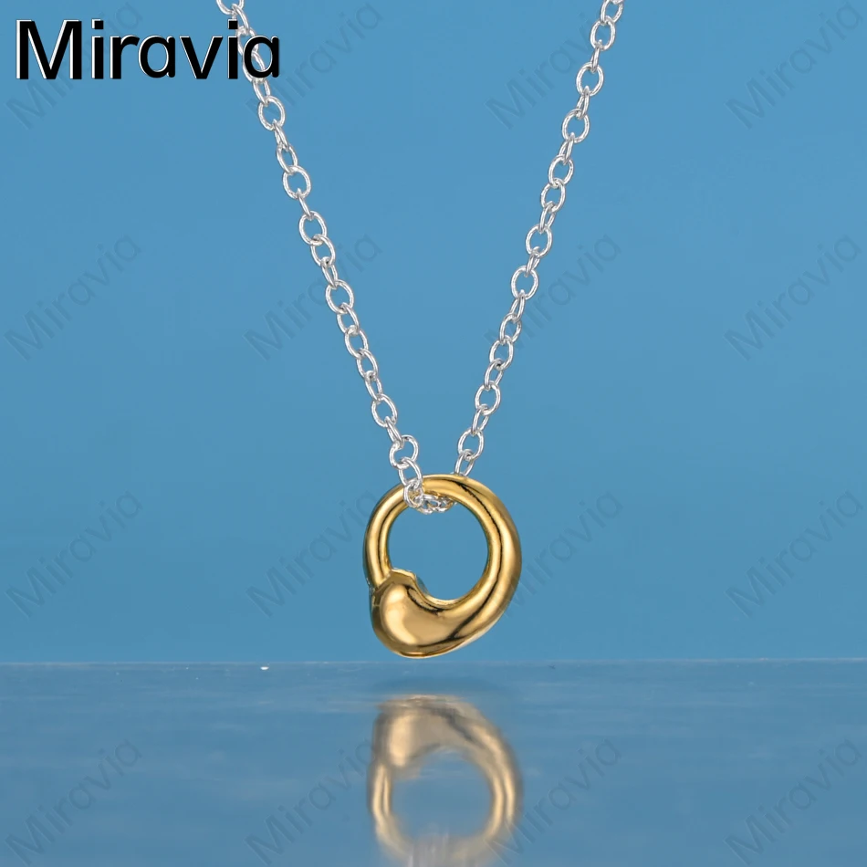 

Miravia 925 Sterling Silver Gold Tai Chi Water Drop Pendant Necklace Women'S Commuting Accessories Christmas Gift Jewelry