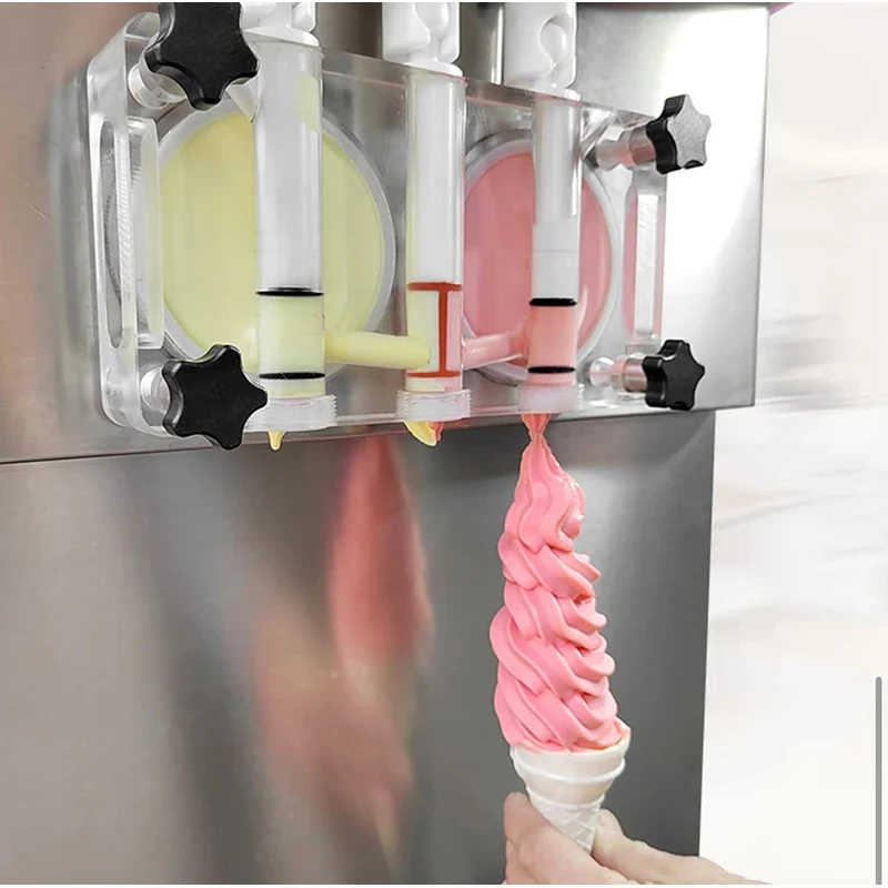 Ice cream machine 10-12L/H production capacity 1100W desktop soft drink machine  household and commercial stainless steel