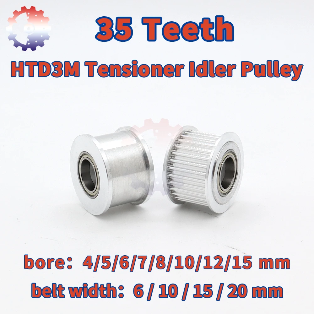 

35Teeth HTD3M Synchronous Pulley Idler 3M Idler With Bearing Guide Regulating Pulleys Tensioner Wheel HTD 3M Idler 35 Teeth 35T