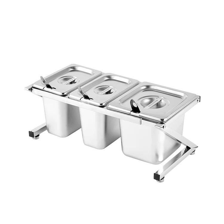 Restaurant Fruit Salad Preparation Station Metal Kitchen Supplies Seasoning Box Vanilla Dressing Beverage Accessories Set