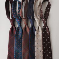 Korean Formal 8CM Polyester Jacquard Neck Ties For Men Luxury Striped Plaid Wine Red Brown Neckties Business Tie Wedding Cravat