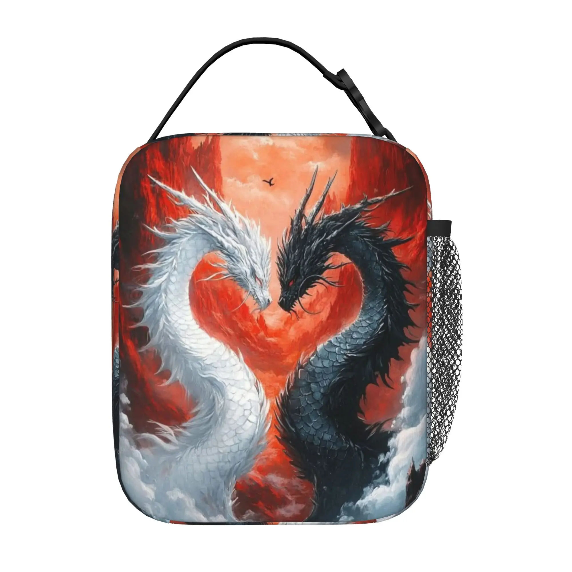 Back to school season  Picnic Bag Blue Mountain Summit Dragon Fantasy Art Kawaii Casual Daily Food Storage Lunch Bag