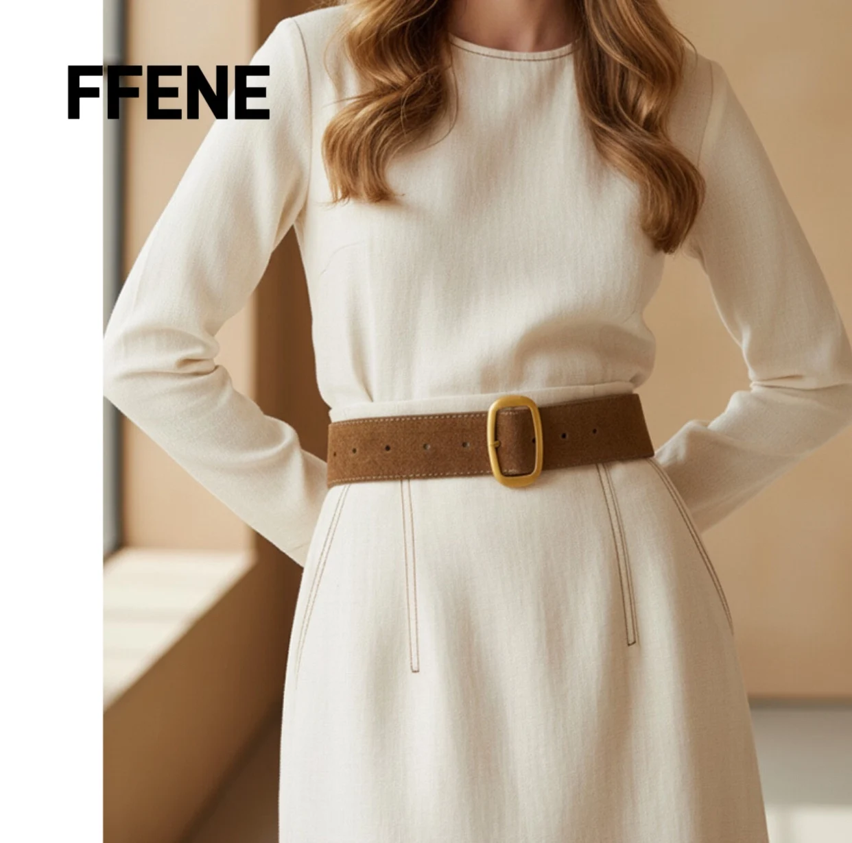 

Retro luxury high-end velvet gold buckle women's belt matte genuine leather ins style decoration with skirt jeans belt women