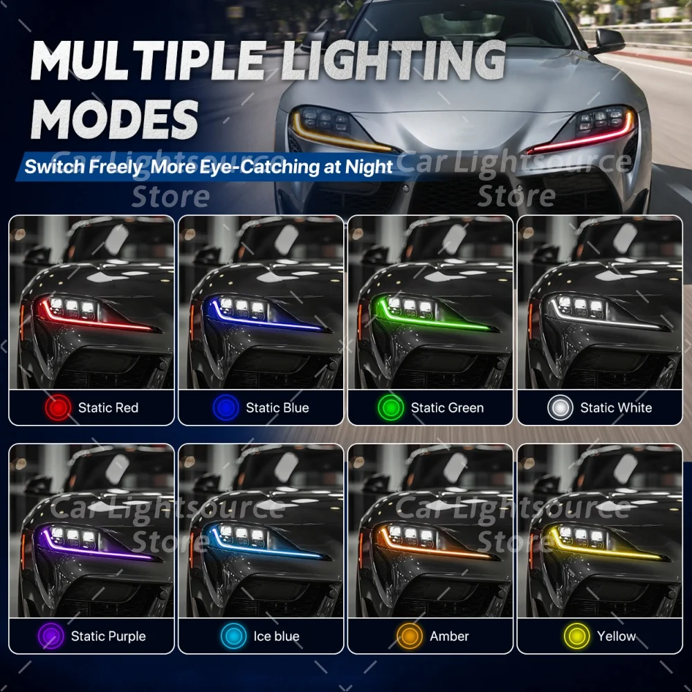 

RGB DRL Boards For Toyota Supra GR A90 A91 2019-2024 APP Control RGBW Multicolor Daytime Running Light Module LED Angel Eyes